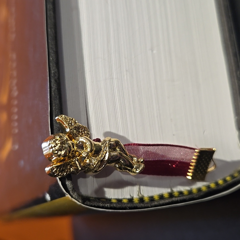 "The Angel Of The Odd" Bookmark with Maroon And Gold Ribbon